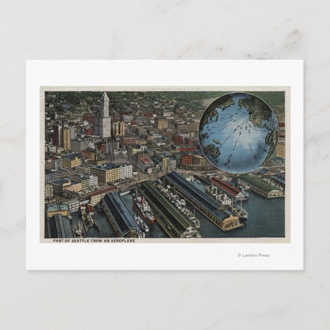Carte Postale Seattle, Washington - Aerial of Seattle (Devant)