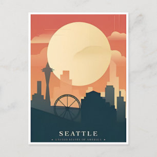 Carte Postale Seattle Washington Amérique Vintage voyage