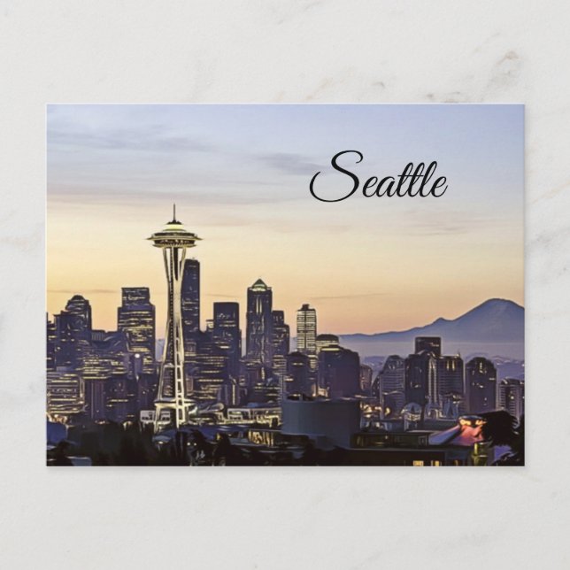 Carte postale Seattle Washington City Skyline (Devant)