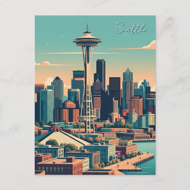 Carte Postale Seattle Washington Vintage (Devant)