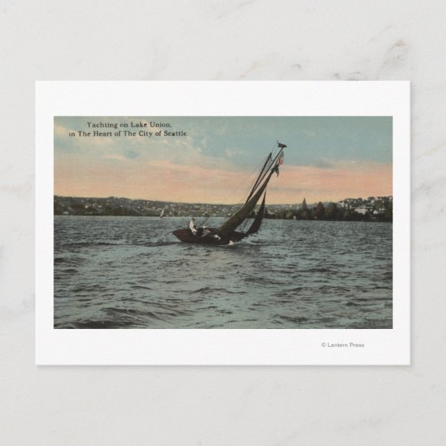 Carte Postale Seattle, WAYachting sur le lac Union (Devant)