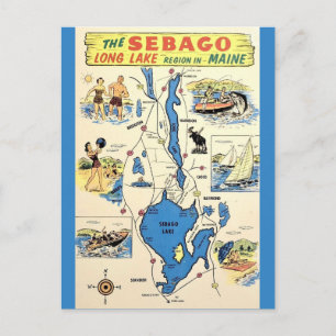 Carte Postale Sebago Lake Maine vintage