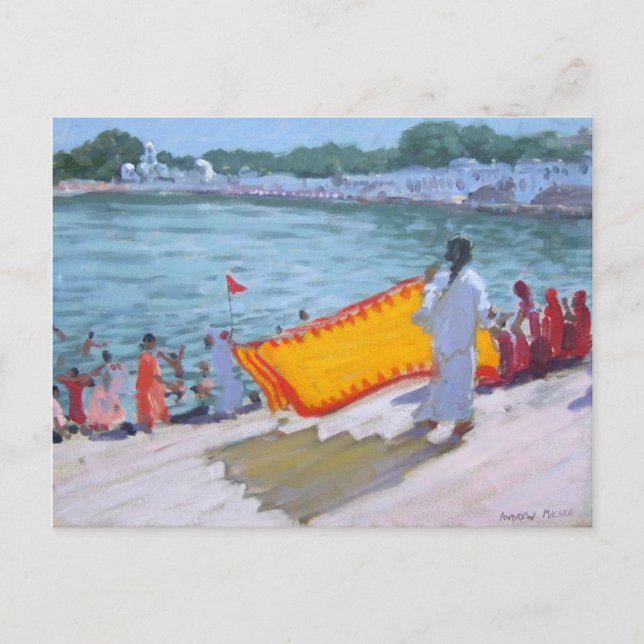 Carte Postale Séchage de Sari Pushkar (Devant)