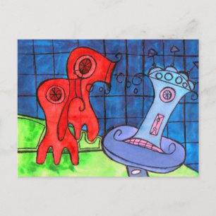 Carte Postale sèche-cheveux méduse
