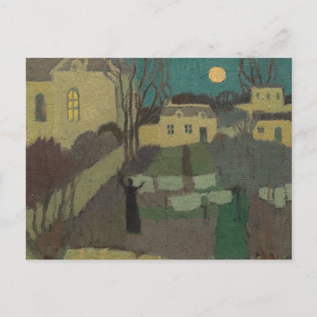 Carte Postale Sécher le lin, ou Lune au Prieuré :