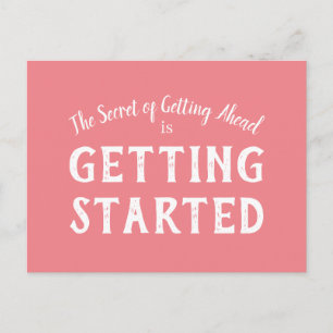 Carte Postale Secret de réussite Citation motivationnelle Corail