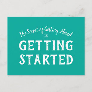 Carte Postale Secret de succès Motivational Citation Turquoise e