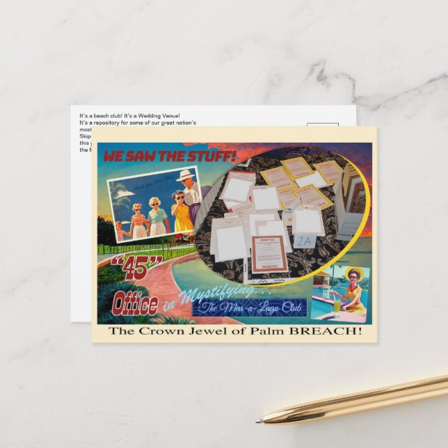 Carte postale SECRET Mar-a-Lago (Devant/Arrière en situation)