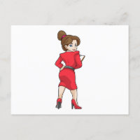 Secrétaire en robe à talons hauts