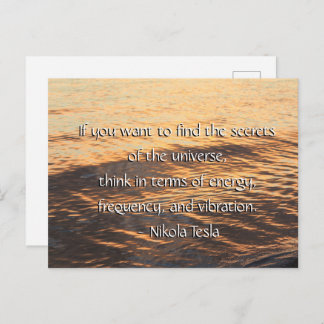 Carte Postale Secrets de l'univers Citation (Nikola Tesla)