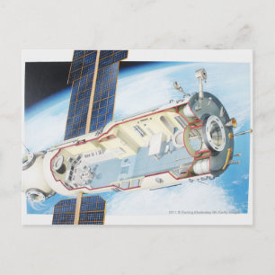 Carte Postale Section transversale de la station spatiale à éner