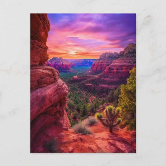 Carte Postale Sedona Arizona Red Rocks Nature Beau coucher de so (Devant)