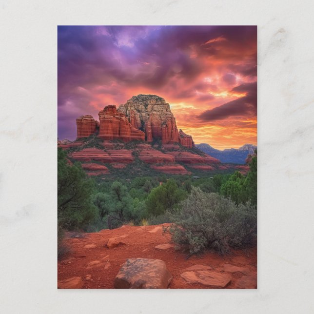 Carte Postale Sedona Arizona Red Rocks Nature Beau coucher de so (Devant)