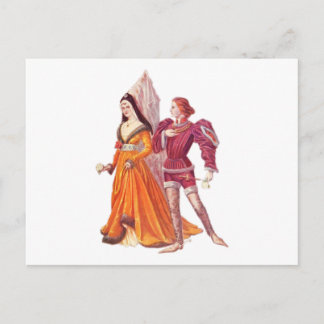 Carte Postale Seigneur médiéval et Dame