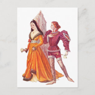 Carte Postale Seigneur médiéval et Dame