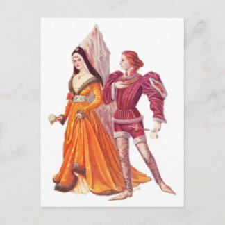 Carte Postale Seigneur médiéval et Dame