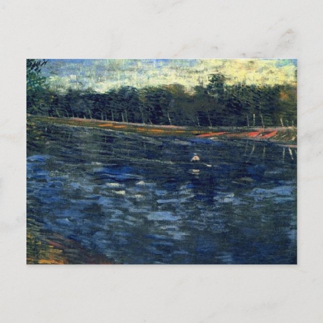 Carte Postale Seine avec bateau à rames, Van Gogh Fine Art (Devant)