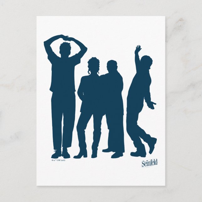 Carte Postale Seinfeld | Graphique de silhouette de groupe (Devant)