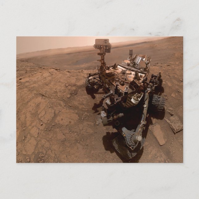 Carte Postale Selfie de Mars Curiosity Paysage martien rouge (Devant)