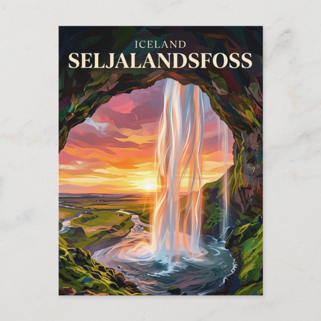 Carte Postale Seljalandsfoss Islande (Devant)