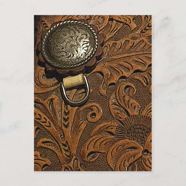 Carte Postale Selle en cuir à outils (Devant)