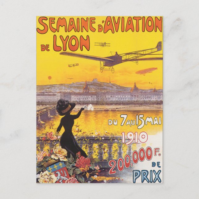 Carte Postale Semaine d'aviation de Lyon (Devant)
