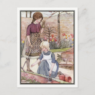 Carte Postale Semences de semis de semis vintages pour enfants p