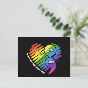 Carte Postale Semikolon Prévention du suicide LGBTQ Santé mental