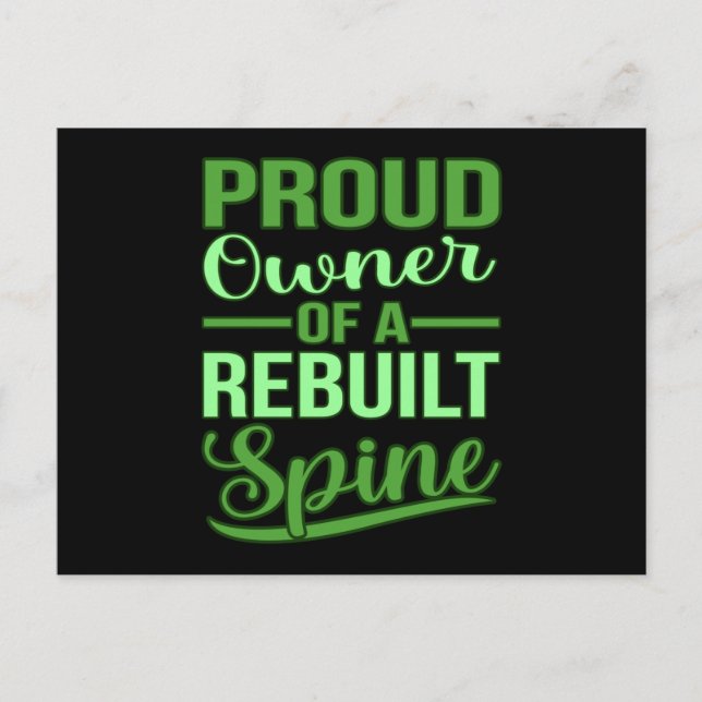 Carte Postale Sensibilisation à la fusion de la colonne vertébra (Devant)