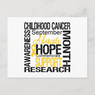 Carte Postale SENSIBILISATION À L'ENFANCE Cancer Mois HOMMAGE