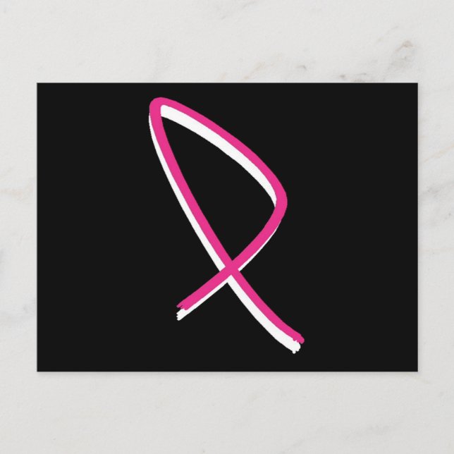 Carte Postale Sensibilisation au cancer du sein Ruban rose (Devant)
