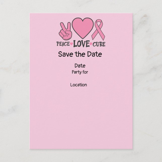 Carte Postale Sensibilisation au cancer du sein, Save the Date P (Devant)