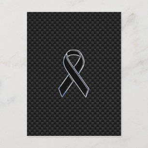 Carte Postale Sensibilisation au ruban Fibre de carbone noire