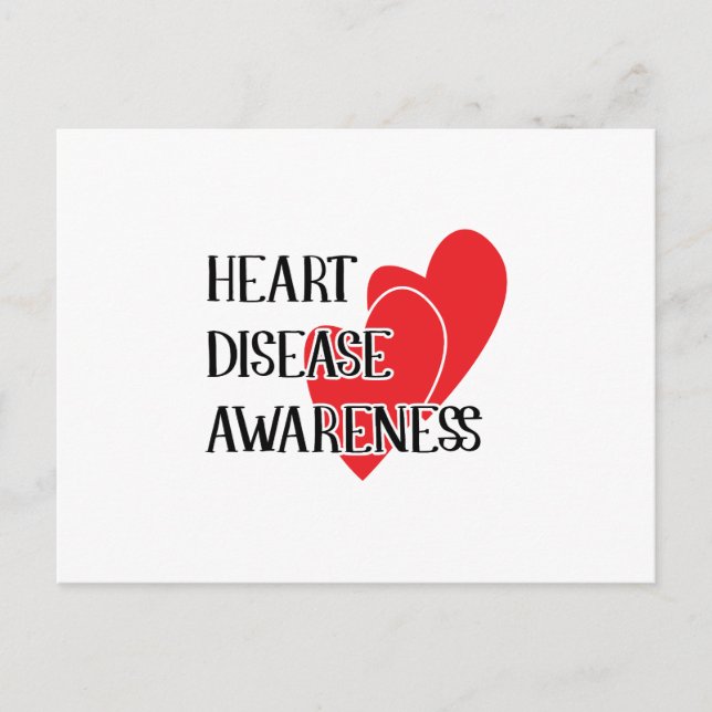 Carte Postale Sensibilisation aux maladies cardiaques Coeur roug (Devant)