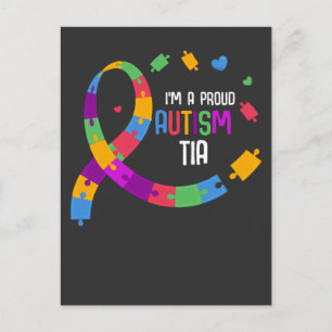 Carte Postale sensibilisation sur l'autisme Fière Tia Autistique