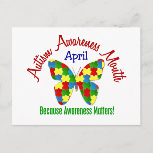 Carte Postale SENSIBILISATION SUR L'AUTISME MOIS AVRIL Puzzle Pa