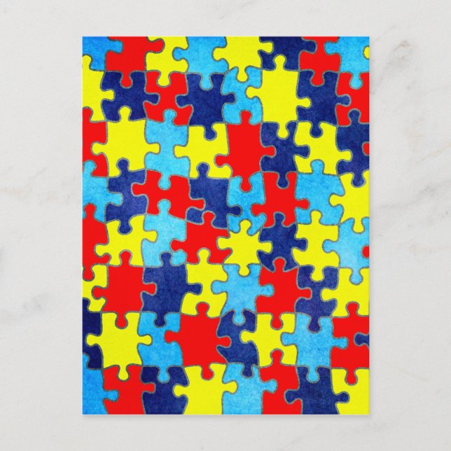 Carte Postale Sensibilisation sur l'autisme-Puzzle par Shirley T (Devant)