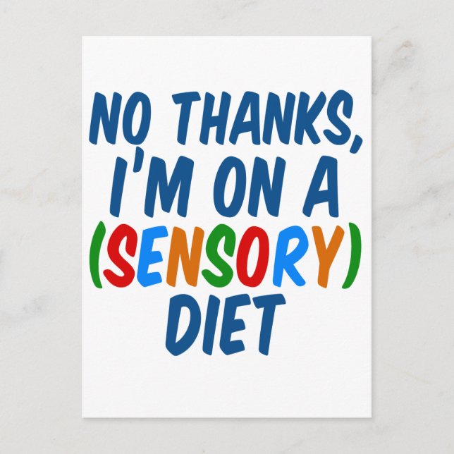 Carte Postale Sensory Diet Drôle ergothérapie (Devant)