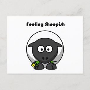 Carte Postale Sentir Sheepish mignon Sheep Shy Drôle Cartoon