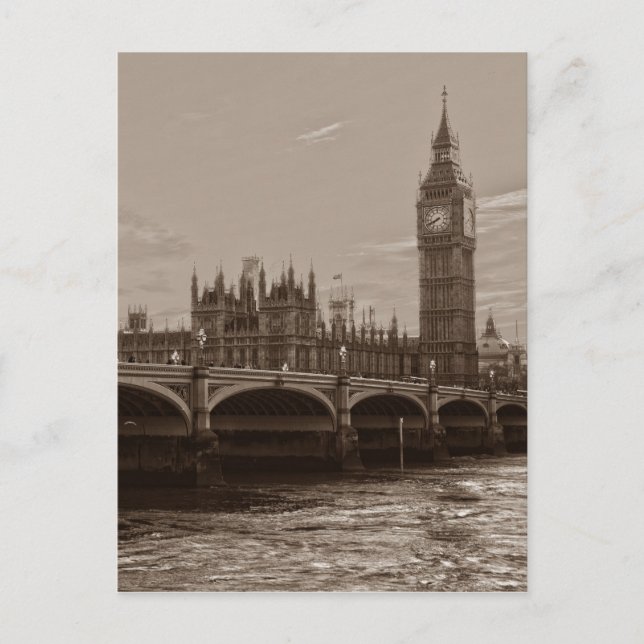 Carte Postale Sepia Big Ben Tower Palace de Westminster (Devant)