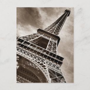 Carte Postale Sepia Color Eiffel Tower Paris
