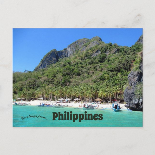 Carte Postale Sept commandos Beach Philippines (Devant)