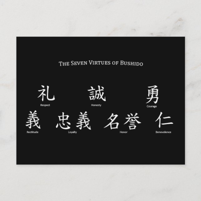 Carte Postale Sept vertus de Bushido (Devant)