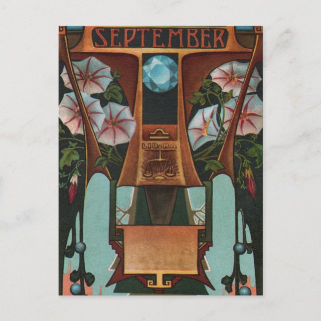 Carte Postale Septembre - Balance (Devant)