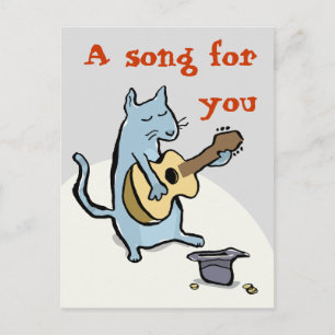 Carte Postale serenade de chat - personnalisable