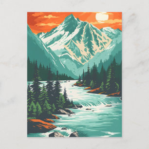 Carte Postale Serene Mountain Stream Art
