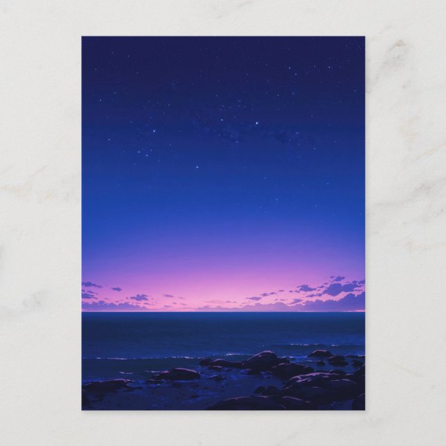 Carte Postale Serene Starry Night Sea Horizon (Devant)
