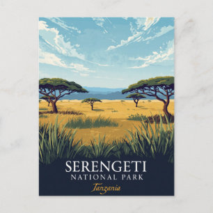 Carte Postale Serengeti Tanzanie Safari
