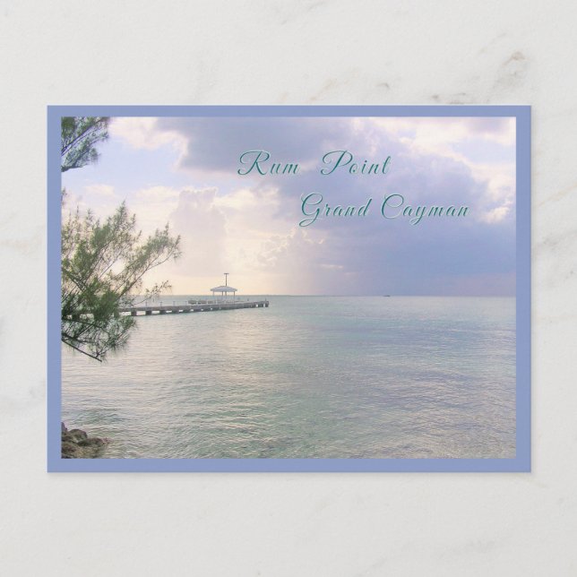 Carte Postale "Sérénité au quai de Rum Point, Grand Cayman" (Devant)