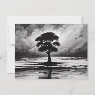 Carte Postale Sérénité solitaire : Résilience d'un arbre